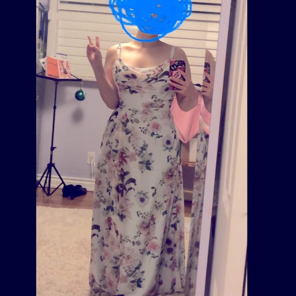 Spring Wedding Floral Evening Gown Prom Dress